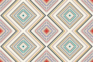 Fototapeta premium Ethnic pattern.beautiful pattern. folk embroidery,bohemian style,aztec geometric art ornament print.ethnic abstract Inkatha art.Seamless fabric.design for fabric, carpet, wallpaper, clothing 