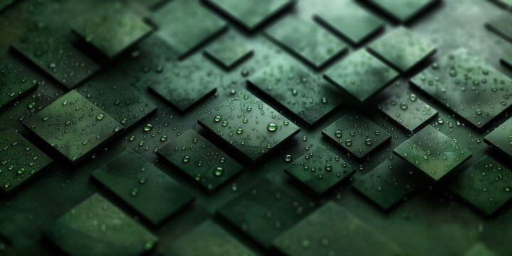 Abstract background with green geometric shapes. 
