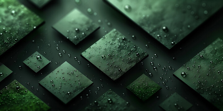 Abstract background with green geometric shapes. 