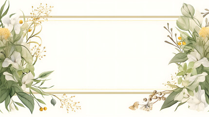 Obraz premium Digital vintage watercolor botantical frame abstract graphic poster web page PPT background