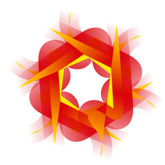 Hintergrundmuster mit gelb,rot. verschlungenen Linien