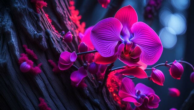 Orquídeas Magenta Fluorescente