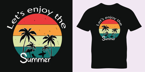 Summer T-Shirt Design, Nice beach t shirt design. California, Los Angeles t-shirt design. T shirt print design with palm tree. typography,
 print, vector illustration. Global swatches.
