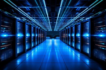 Obraz premium Futuristic Sci-Fi data center
