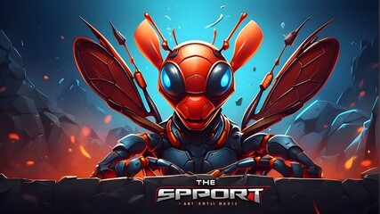 background with space for text The esport logo design of The Shooter Ant