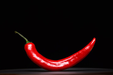 red chili pepper on a black background