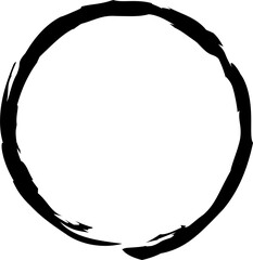 Set of circle frames brush strokes