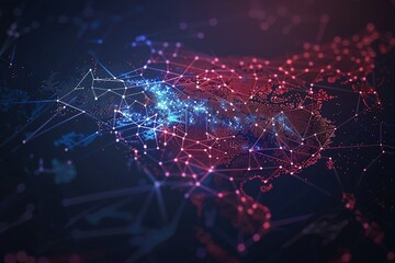 South Korean Map in a Global Connectivity Concept,South Korean Map in a Global Connectivity Concept