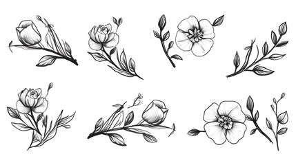 Digital vintage roses border abstract graphic poster web page PPT background