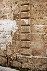 typical wall with carved detail in menorca