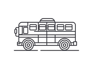 Obraz premium Outline the icon of a school bus on a white background. Simple and minimal design.