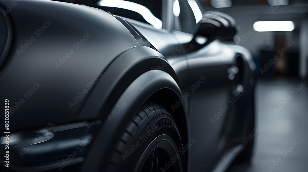 Poster matte black automobile surface with subtle elegance and unique texture