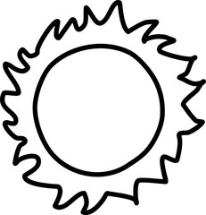 Sun drawing icon. Hand drawn