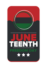 Fototapeta premium Juneteenth Independence Day. Freedom or Emancipation day. Annual american holiday, celebrated in June 19. African-American history and heritage. Poster, greeting card, banner and background. Vector