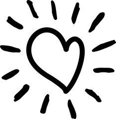 Sun drawing icon. Hand drawn