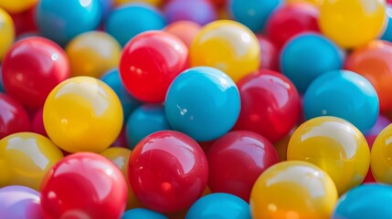 A fun ball pool with multicolored plastic spheres. generative ai