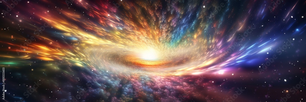 Aufkleber explosion in galaxy. cosmic fireworks in celestial nebula. abstract digital background. generative a