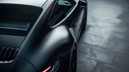 Sleek Matte Black Automotive Coating Showcases Refined Elegance and Unique Texture
