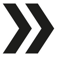 Pair of black forward arrows vector graphic
