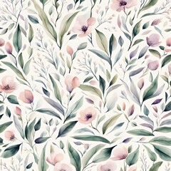 Botanical Watercolor Seamless Pattern