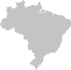 Brazil map silhouette in grey scale vector illustration