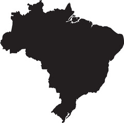 Brazil country map black silhouette vector graphic