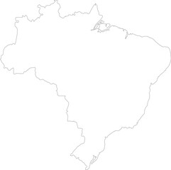 Transparent outline map of Brazil