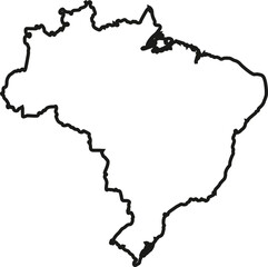 Outline sketch of Brazil map vector art