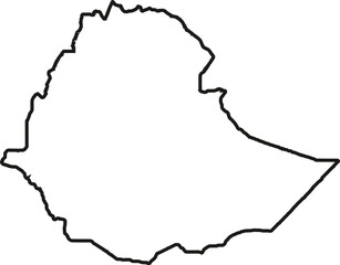 Outline sketch of Ethiopia map vector art