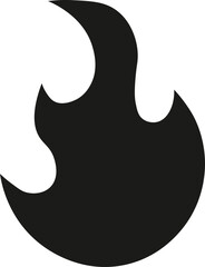 Classic black flame icon with a contemporary twist