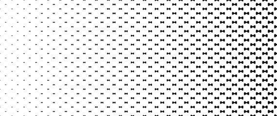 Blended  black bows on white for pattern and background,  Father's day concept, Halftone effect.