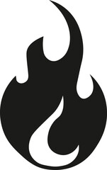 Artistic black flame graphic
