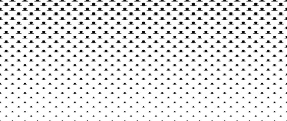 Blended  black hat on white for pattern and background,  Father's day concept, Halftone effect.