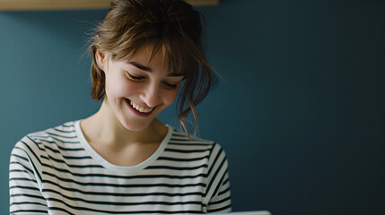 Young content creator working on tablet