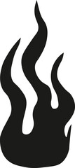 Swirling fire flame icon in bold vector style