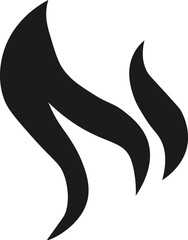 Elegant vector flame design in black