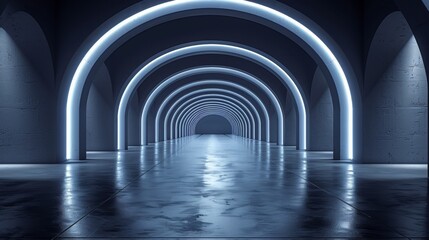 A long tunnel with light coming from the end of it, AI