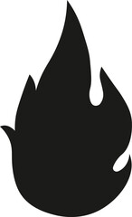 Black fire flame icon vector illustration