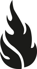 Black fire flame icon vector illustration
