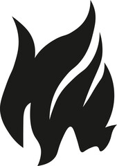 Black fire flame icon vector illustration