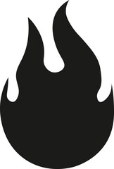 Black fire flame silhouette vector art