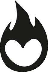 Black fire flame silhouette vector art