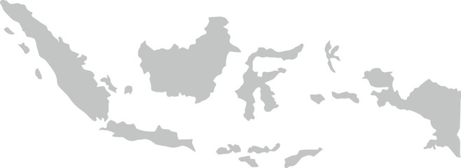 Indonesia map silhouette in grey scale vector illustration