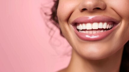 Obraz premium Woman showing her smile, oral health concept generative ai