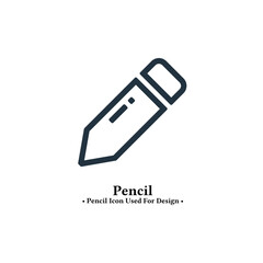Vector pencil icon isolated on white background.  pencil, writing, edit, stationery symbol for web and mobile apps.
