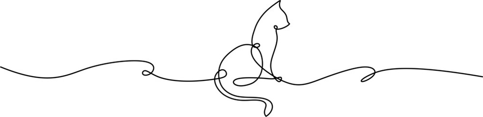 line art cat for a animals day