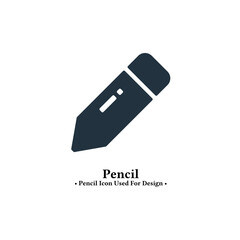 Pencil icon in trendy flat style isolated on white background.  pencil, writing, edit, stationery concept icon illustration for web and mobile design.