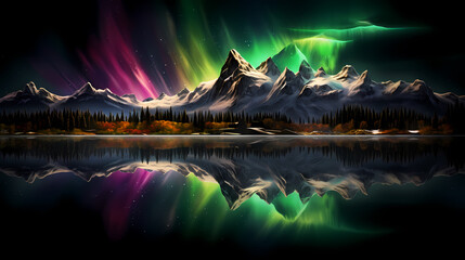 Beautiful colorful northern lights