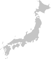 Japan map silhouette in grey scale vector illustration