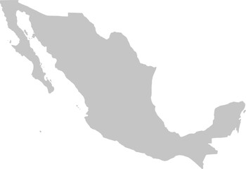 Mexico map silhouette in grey scale vector illustration
